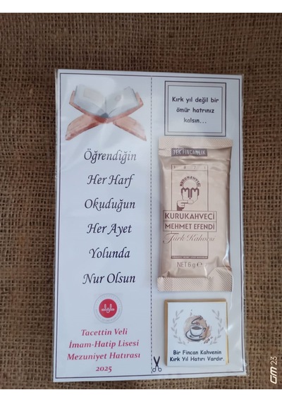Kur'an Kursu Mezuniyet Kitap Ayracı Kahve Çikolata 10 Adet