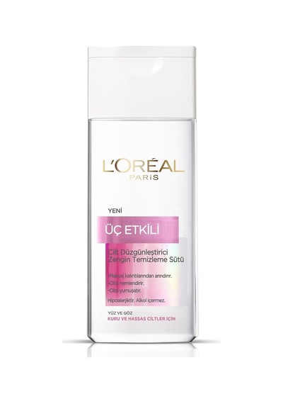 L'Oreal Paris Üç Etkili Cilt Düzgünleştirici Zengin Temizleme Sütü 200 ML