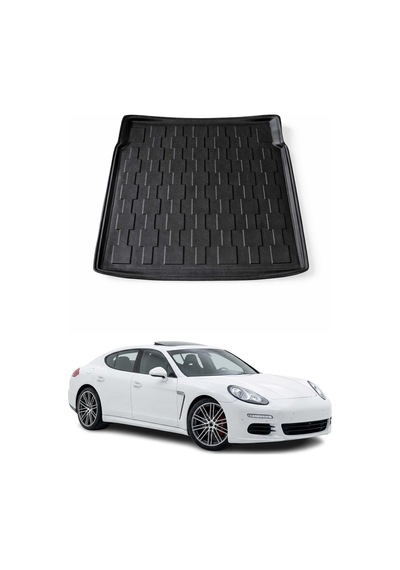 Porsche Panamera 2010-2016 Arası Uyumlu Araca Özel Kauçuk Tpe Bagaj Havuzu Siyah
