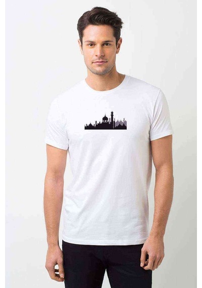 Silhouette Mosque Erkek Beyaz Tshirt (531020639)
