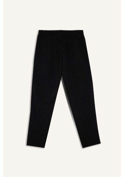 DeFacto Krep Pantolon Carrot Fit Basic Düz Beli Lastikli Dar Paça Cepli D5950AX24WNBK81 Siyah