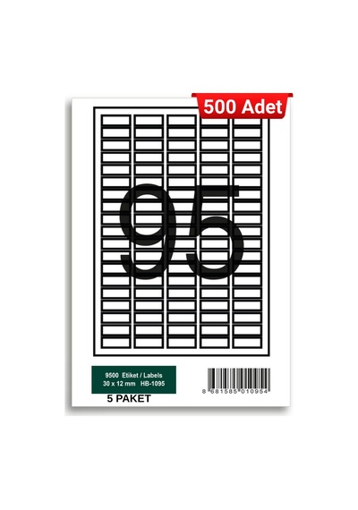 Herboy Hb-1095 30 X 12 Mm A4 Laser Etiket 500 Adet