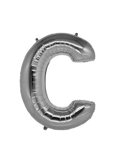 Gümüş Folyo Balon C Harfi 100 CM