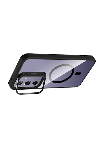 Adige Samsung Galaxy Uyumlu S24 Plus Kılıf Etro Standlı + Kamera Lens Koruyucu Siyah