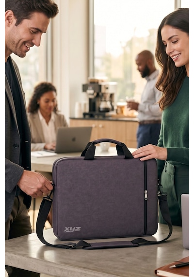 Classone Xyz Serisi Xyz-t24 15.6 Uyumlu Unisex Macbook Laptop Notebook El Ve Omuz Çantası Gri