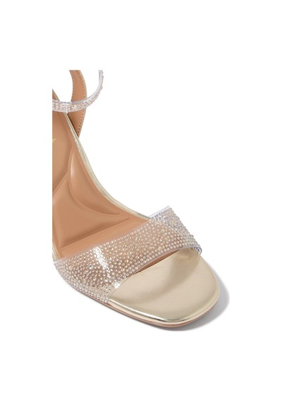 Kurt Geiger Carvela Positano Vinyl Lüks Tasarım Kadın Topuklu Sandalet Gold