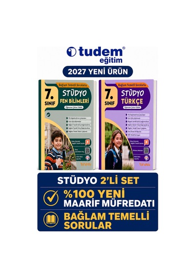 Tudem 7.sınıf 2027 Stüdyo Fen-türkçe Bağlam Temelli Maarif Müfredat Soru Bankası Set Turuncu