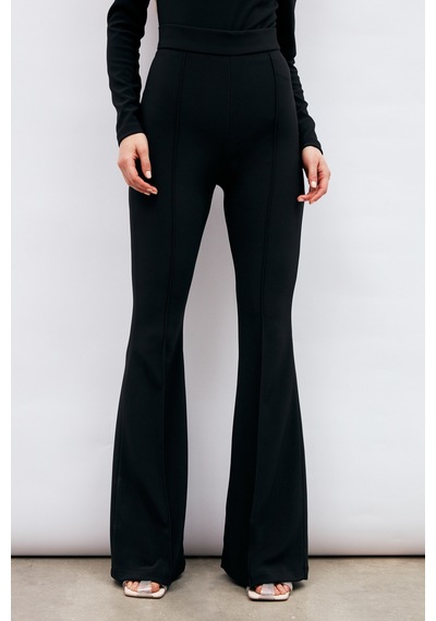 Sateen İspanyol Paça Pantolon - Siyah-132913 Siyah