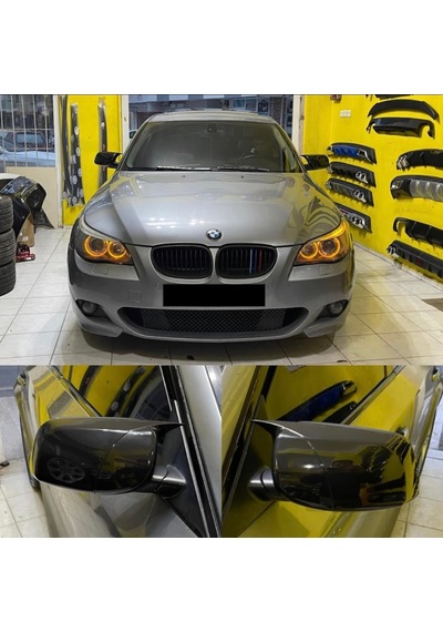 Sts Oto Aksesuar Bmw E60 2003-2010 Batman Yarasa Ayna Kapağı Piano Black Abs Plastik (01)