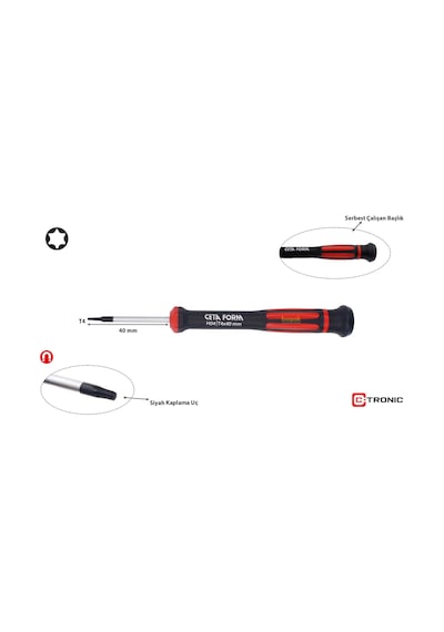 Ceta Form T4 X 40 Mm Elektronikçi Torx Tornavida H04-04-040
