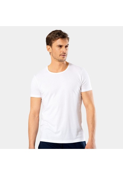 Cacharel Erkek Bisiklet Yaka T-shirt 2169/beyaz
