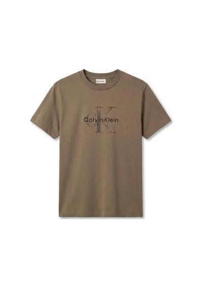 Calvin Klein Ss 20s Ez Distressd, Ldy Kahverengi Erkek T-shirt