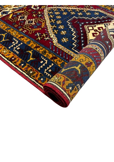 El Dokuma Yahyalı Halısı 103x185 Kök Boya %100 Yün Halı Kırmızı