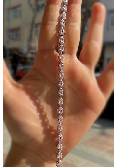 Gümüş Pembe Damla Taşlı Bileklik Dy56e23 Diğer