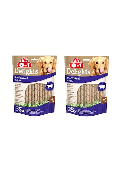 8in1 Delights Beef Twisted Sticks Biftekli Burgu Köpek Ödülü 35 Li X 2 Paket