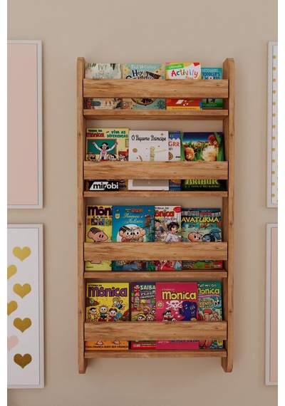 Lino 4 Raflı Montessori Kitaplık Eğitici Çocuk Kitaplığı Ahşap
