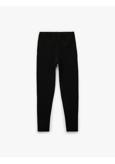 Koton Slim Fit Normal Bel Viskon Karışımlı Tayt Siyah 6wal40123ık Siyah