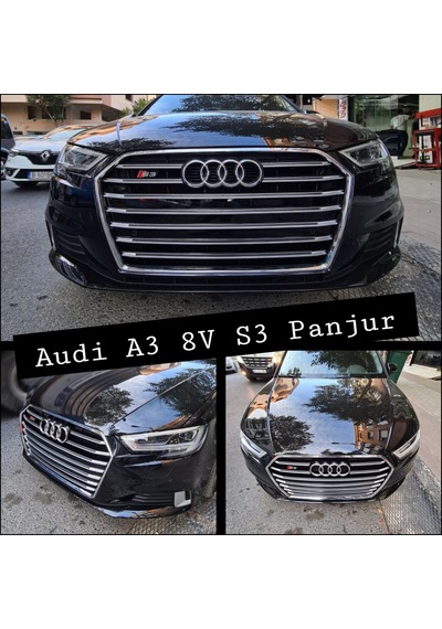 Audı A3 S3 Panjur 2016-2020 Arası Uyumlu Grille S3 Sıyah-Krom