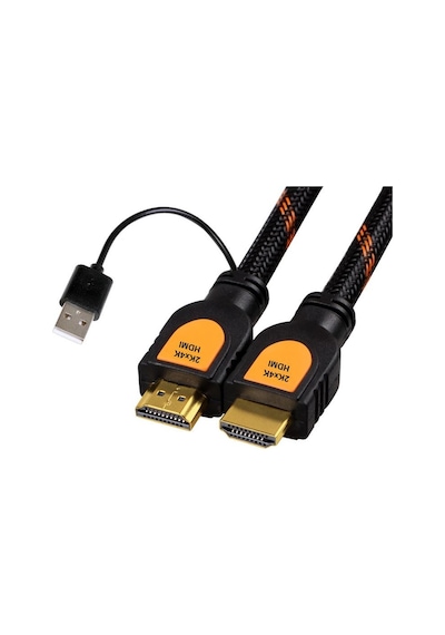 Hdmı 2k 4k örgülü gold kaplama hdmı kablosu +usb güç hdmı 25 metre