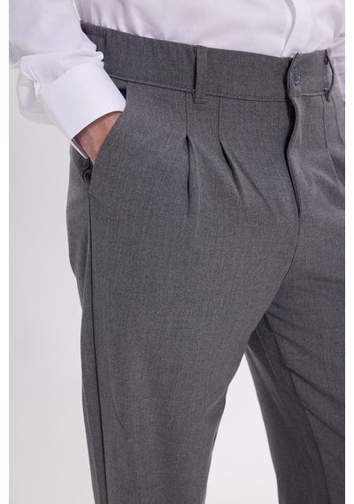 Tudors Erkek Regular Fit Klasik Kesim Normal Bel Geniş Paça Açık Gri Pantolon-40341 Açık Gri