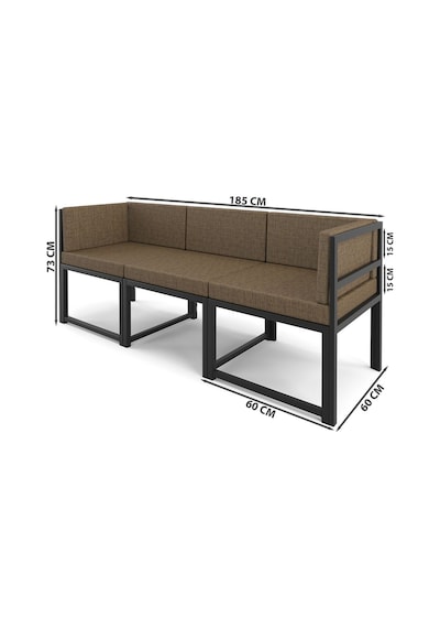 Wood House Petek 3'lü Koltuk Takımı Kahve Mutfak,bahçe,balkon,oturma Odası