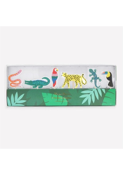 Meri Meri - Jungle Jamboree Candles - Jungle Jamboree Mumlar - 6 Adet