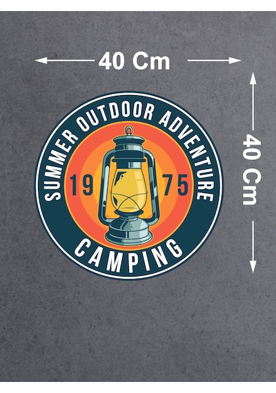 Kamp Sticker, Kampçı Camping Adventure Off Road Sticker, Araba Oto Pickup Karavan Sticker 02023 40x40 Cm