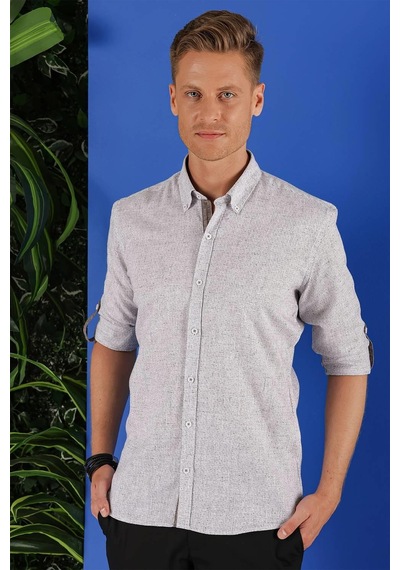Efor G 1555 Slim Fit Vizon Klasik Gömlek Vizon