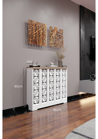Dekoratif Petek Dolabı Kalorifer Peteği Kapatma Ünitesi Modern Tasarım İç Ölçü 96 Cm Dış Ölçü 100 Cm Petek 96 Beyaz Üstü Çam D10 Dekoratif Petek Dolabı Kalorifer Peteği Kapatma Ünitesi Modern Tasarım İç Ölçü 96 Cm Dış Ölçü 100 Cm Petek 96 Beyaz Üstü Çam D10