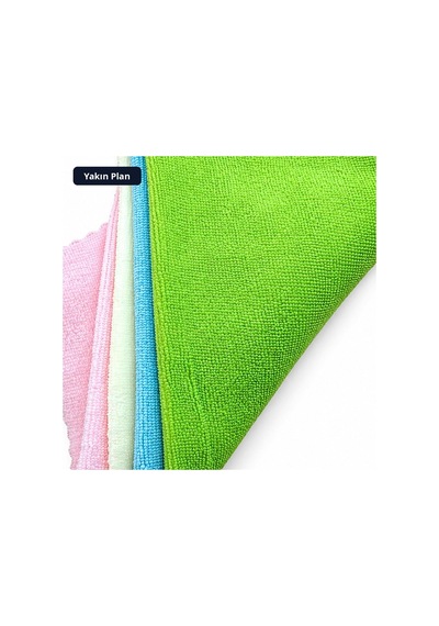 Trobus Oto Temizlik Havlusu Mikrofiber Bez 4'lü Set 32x32 Cm Karışık Renk