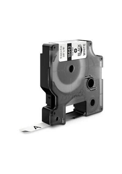Dymo Rhinopro 18443 Beyaz/Siyah Renkli Vinil Şerit 9 MM X 5.5 M
