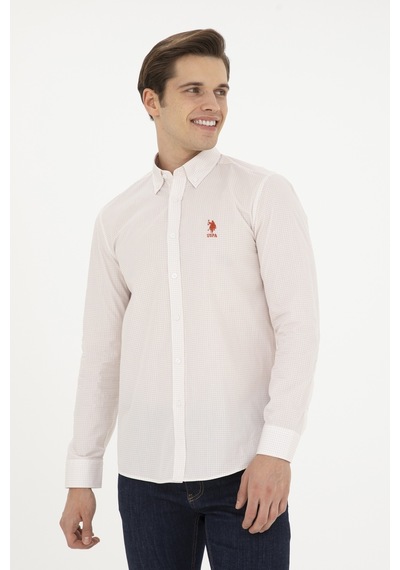 U.s. Polo Assn. Erkek Pudra Gömlek Desenli 50284894-vr042 Pembe