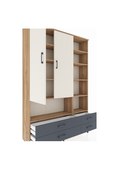 Arges Dolap 10 Raflı 4 Çekmeceli 2 Kapaklı 132x30x195 Çam-aytaşı/antrasit Aytası/antrasıt Arges Dolap 10 Raflı 4 Çekmeceli 2 Kapaklı 132x30x195 Çam-aytaşı/antrasit Aytası/antrasıt