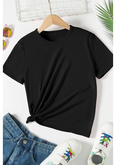 Uyguntarz Çocuk California Pamuklu Tshirt Siyah