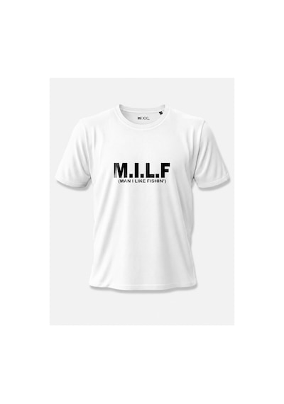 North Whiskers M.ı.l.f Man I Like Fishin' Esprili Balıkçı Baskılı %100 Pamuklu Unisex Lacivert Tişört Beyaz - 874916148 Beyaz - 874916148 Beyaz