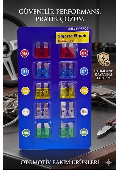Oto Araba Standart Bıçak Sigorta Seti 10'lu Paket Diğer