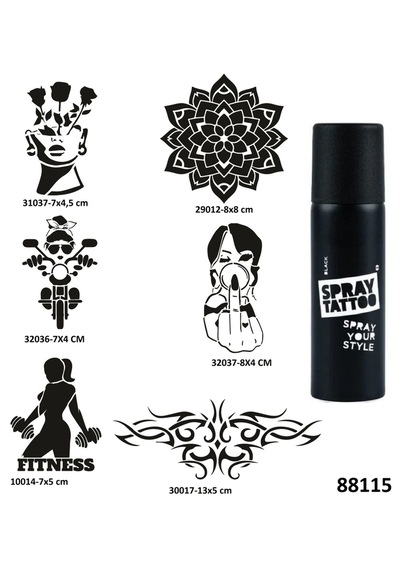 Çılgın Kızlar Spray Tattoo Geçici Dövme Yapma Seti Sprey Dövme Kiti