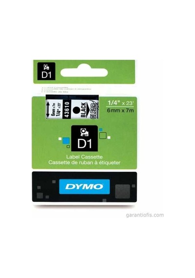Dymo D1 Yedek Şerit 6 MM x 7 M Şeffaf - Siyah