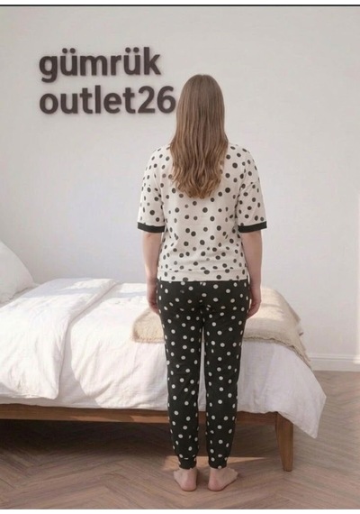 Vinetta Pijama Beyaz-siyah