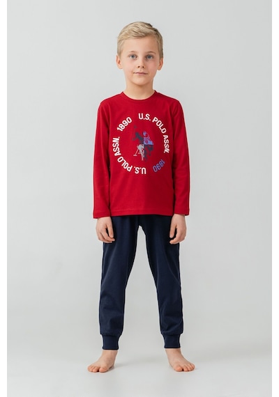 U.S. Polo Assn. Erkek Çocuk Pijama Takımı Baskılı Kırmızı Uzun Kol Pijama Takımı Us2638-c-v2 Us2638-c-v2