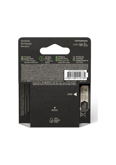 Batteries Recyko Pro Aa Kalem Ni-mh Şarjlı Pil, 1.2 Volt, 4'lü Kart