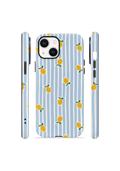 Apple iPhone Uyumlu 14 Vorian Çift Katmanlı Magsafe Kılıf Tiny Lemon Rain