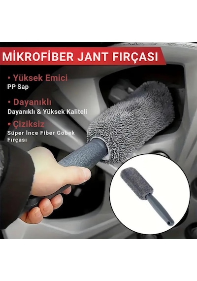 Polham Profesyonel 11 Parça Mikrofiber Araç Oto Yıkama Seti Araç Fırçası Araç Mikrofiber Bez Seti