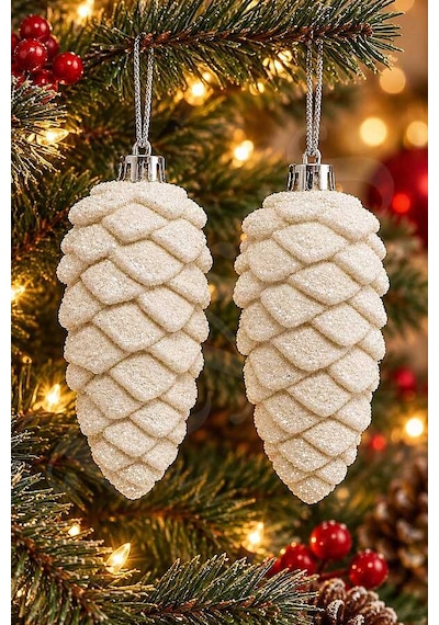 Yılbaşı Ağacı Süsü Kozalak 12 Cm 2li Diğer