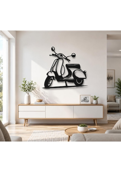 Scooter Metal Duvar Dekoru Siyah