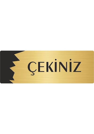 Metal Departman Kapı İsimliği, Yönlendirme Levhası Çekiniz 5x20 Cm Altın Renk