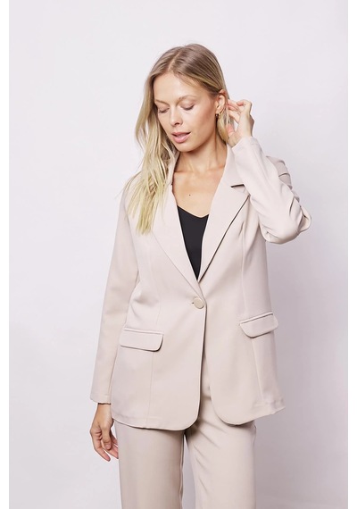 Kadın Yakalı Cep Kapaklı Uzun Kol Hafif Likralı Kumaş Oversize Blazer Ceket Pantolonu Jument 40075 -taş Taş Kadın Yakalı Cep Kapaklı Uzun Kol Hafif Likralı Kumaş Oversize Blazer Ceket Pantolonu Jument 40075 -taş Taş