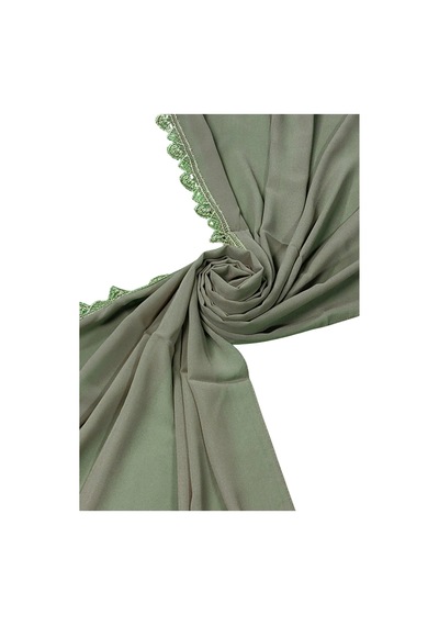 Mim Eşarp İğne Oyalı Şal Namaz Ve Mevlüt Örtüsü 60x150 Cm Koyu Vizon