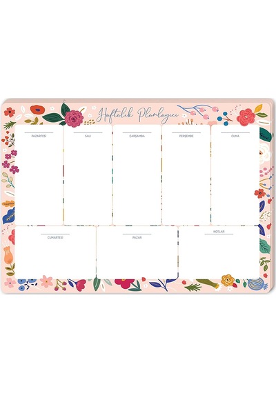 Keskin Pembe Çiçek Haftalık Planner 17x24 Diğer