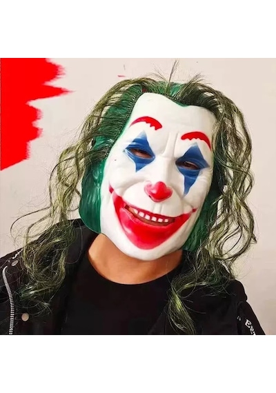 Joaquin Phoenix Joker Maskesi Yeşil Saçlı Çok Renkli